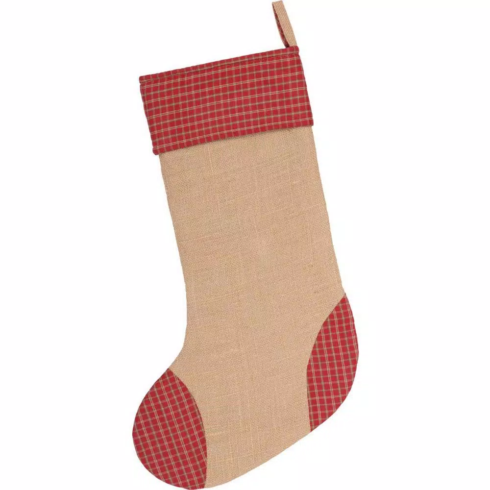 Indoor Christmas Decorations VHC Brands 20 In. Cotton And Jute Green Dolly Star Primitive Christmas Decor Pocket Stocking 4 Indoor Christmas Decorations VHC Brands 20 In. Cotton And Jute Green Dolly Star Primitive Christmas Decor Pocket Stocking - Image 2