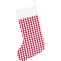 Indoor Christmas Decorations VHC Brands 20 In. Cotton Red Emmie Farmhouse Christmas Decor Patch Stocking -Christmas Lights Sales vhc brands christmas stockings 42501 c3 1000
