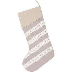 Indoor Christmas Decorations VHC Brands 20 In. Cotton/Felt Grey Margot Farmhouse Christmas Decor Stocking -Christmas Lights Sales vhc brands christmas stockings 42568 c3 1000