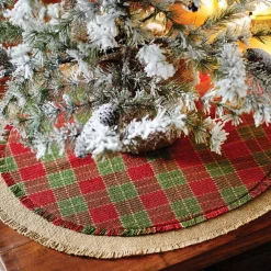 Christmas Tree Decorations VHC Brands 21 In. Robert Barn Red Rustic Christmas Decor Mini Tree Skirt -Christmas Lights Sales vhc brands christmas tree skirts collars 28792 44 1000