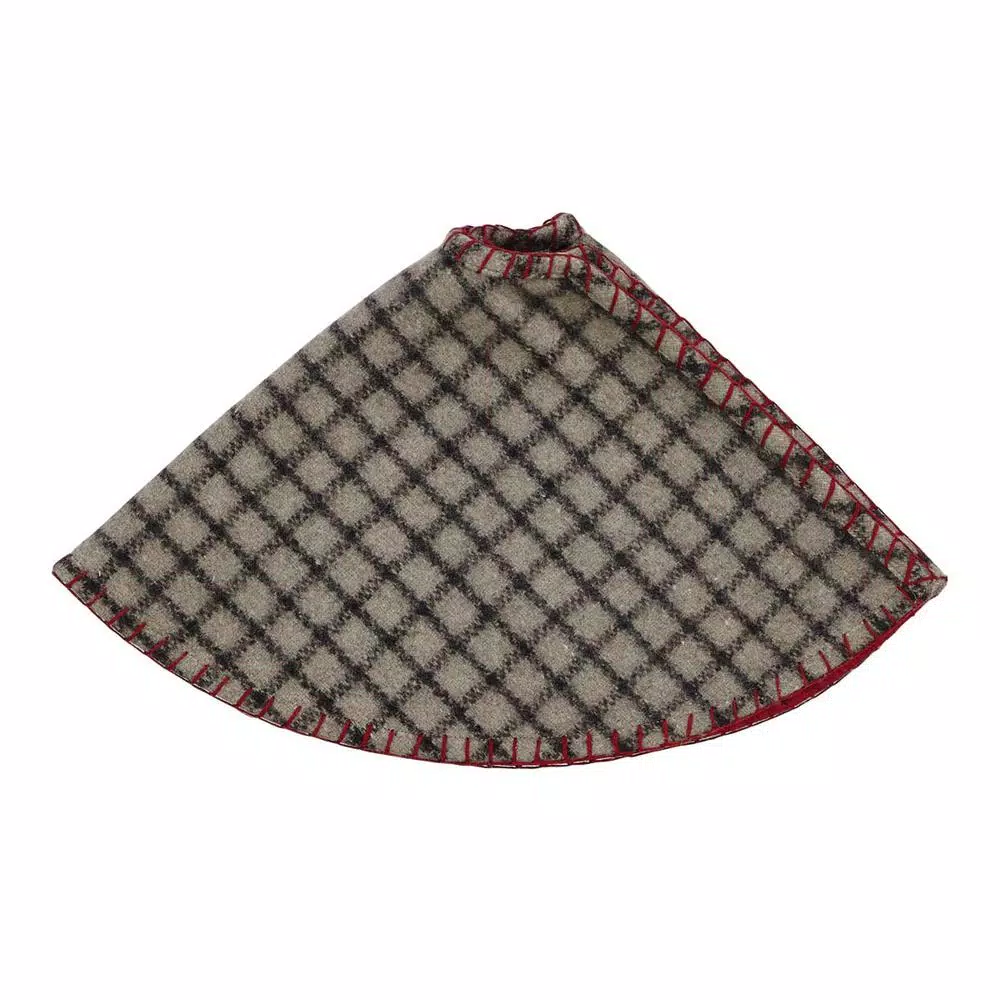 Christmas Tree Decorations VHC Brands 21 In. Weston Slate Grey Traditional Christmas Decor Mini Tree Skirt 5 Christmas Tree Decorations VHC Brands 21 In. Weston Slate Grey Traditional Christmas Decor Mini Tree Skirt - Image 3