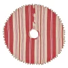 Christmas Tree Decorations VHC Brands 21 In. Vintage Stripe Candy Apple Red Farmhouse Christmas Decor Mini Tree Skirt