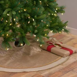 Christmas Tree Decorations VHC Brands 48 In. Celebrate Bronze Tan Glam Christmas Decor Tree Skirt -Christmas Lights Sales vhc brands christmas tree skirts collars 32007 31 1000