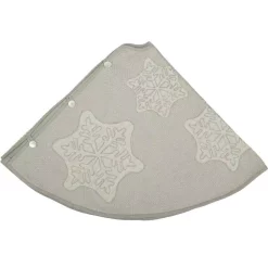 Christmas Tree Decorations VHC Brands 48 In. Ingrid Ash Grey Farmhouse Christmas Decor Tree Skirt -Christmas Lights Sales vhc brands christmas tree skirts collars 32018 4f 1000