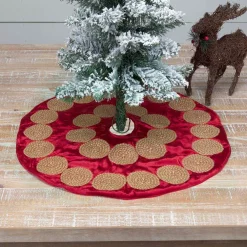 Christmas Tree Decorations VHC Brands 21 In. Red Memories Glam Christmas Decor Mini Tree Skirt -Christmas Lights Sales vhc brands christmas tree skirts collars 32022 31 1000