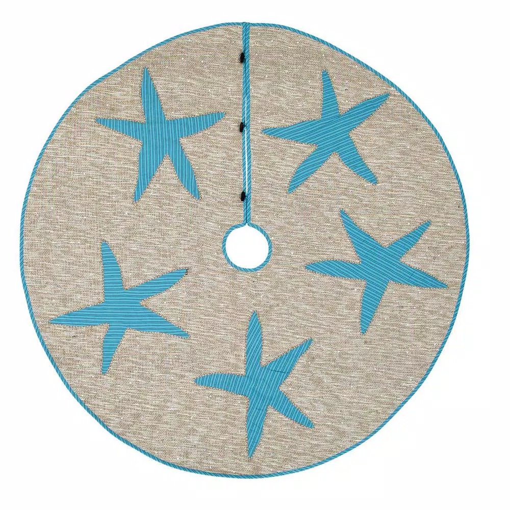 Christmas Tree Decorations VHC Brands 55 In. Nerine Robin Egg Blue Coastal Christmas Decor Tree Skirt 3 Christmas Tree Decorations VHC Brands 55 In. Nerine Robin Egg Blue Coastal Christmas Decor Tree Skirt
