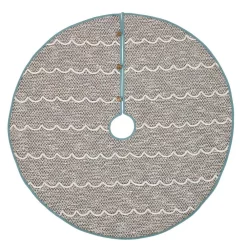 Christmas Tree Decorations VHC Brands 48 In. Sanbourne Creme White Coastal Christmas Decor Tree Skirt