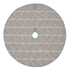 Christmas Tree Decorations VHC Brands 55 In. Sanbourne Creme White Coastal Christmas Decor Tree Skirt