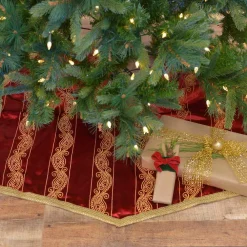 Christmas Tree Decorations VHC Brands 55 In. Yule Christmas Red Glam Decor Tree Skirt -Christmas Lights Sales vhc brands christmas tree skirts collars 32094 31 1000