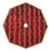 Christmas Tree Decorations VHC Brands 55 In. Yule Christmas Red Glam Decor Tree Skirt