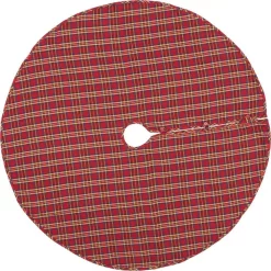 Christmas Tree Decorations VHC Brands 55 In. Galway Barn Red Rustic Christmas Decor Tree Skirt