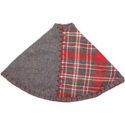 Christmas Tree Decorations VHC Brands 21 In. Anderson Cherry Red Rustic Christmas Decor Patchwork Mini Tree Skirt -Christmas Lights Sales vhc brands christmas tree skirts collars 32215 4f 1000