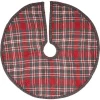 Christmas Tree Decorations VHC Brands 21 In. Anderson Cherry Red Rustic Christmas Decor Plaid Mini Tree Skirt -Christmas Lights Sales vhc brands christmas tree skirts collars 32219 64 1000