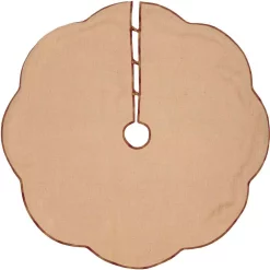 Christmas Tree Decorations VHC Brands 55 In. Burgundy Check Red Primitive Christmas Decor Scalloped Tree Skirt -Christmas Lights Sales vhc brands christmas tree skirts collars 42382 c3 1000