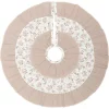 Christmas Tree Decorations VHC Brands 21 In. Carol Khaki Tan Farmhouse Christmas Decor Mini Tree Skirt -Christmas Lights Sales vhc brands christmas tree skirts collars 42395 64 1000