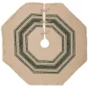 Christmas Tree Decorations VHC Brands 48 In. Green Vintage Burlap Stripe Farmhouse Christmas Decor Tree Skirt -Christmas Lights Sales vhc brands christmas tree skirts collars 42461 64 1000