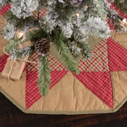 Christmas Tree Decorations VHC Brands 21 In. Dolly Star Natural Tan Primitive Christmas Decor Tree Skirt -Christmas Lights Sales vhc brands christmas tree skirts collars 42490 31 1000