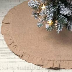 Christmas Tree Decorations VHC Brands 21 In. Jute Burlap Natural Tan Holiday Rustic And Lodge Decor Tree Skirt -Christmas Lights Sales vhc brands christmas tree skirts collars 42555 31 1000