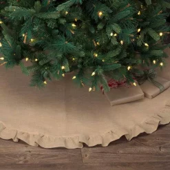 Christmas Tree Decorations VHC Brands 55 In. Jute Burlap Natural Tan Holiday Rustic And Lodge Decor Tree Skirt -Christmas Lights Sales vhc brands christmas tree skirts collars 42557 31 1000