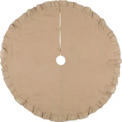 Christmas Tree Decorations VHC Brands 55 In. Jute Burlap Natural Tan Holiday Rustic And Lodge Decor Tree Skirt