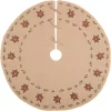 Christmas Tree Decorations VHC Brands 48 In. Jute Burlap Poinsettia Natural Tan Holiday Decor Tree Skirt -Christmas Lights Sales vhc brands christmas tree skirts collars 42565 64 1000