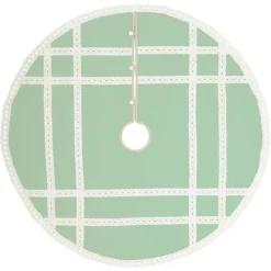 Christmas Tree Decorations VHC Brands 48 In. Mint Margot Farmhouse Christmas Decor Tree Skirt