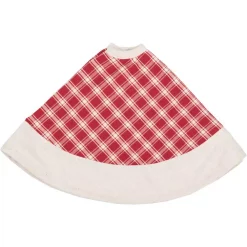 Christmas Tree Decorations VHC Brands 21 In. Red Plaid Christmas Farmhouse Decor Tree Skirt -Christmas Lights Sales vhc brands christmas tree skirts collars 42596 4f 1000