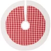 Christmas Tree Decorations VHC Brands 21 In. Red Plaid Christmas Farmhouse Decor Tree Skirt