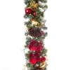Christmas Greenery Village Lighting Company 9 Ft. Pre-Lit LED Red Magnolia Garland -Christmas Lights Sales village lighting company christmas garland v 11093 64 1000