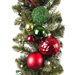 Christmas Greenery Village Lighting Company 9 Ft. Pre-Lit LED Festive Holiday Garland -Christmas Lights Sales village lighting company christmas garland v 20565 4f 1000