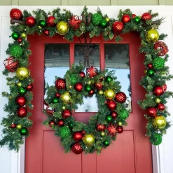 Christmas Greenery Village Lighting Company 9 Ft. Pre-Lit LED Festive Holiday Garland -Christmas Lights Sales village lighting company christmas garland v 20565 76 1000