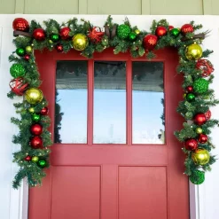 Christmas Greenery Village Lighting Company 9 Ft. Pre-Lit LED Festive Holiday Garland -Christmas Lights Sales village lighting company christmas garland v 20565 fa 1000