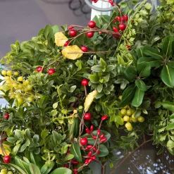 Christmas Greenery Village Lighting Company 30 In. Pre-Lit LED Christmas Boxwood And Berry Wreath -Christmas Lights Sales village lighting company christmas wreaths v 11109 1f 1000