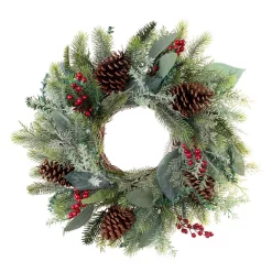 Christmas Greenery Village Lighting Company 24 In. Winter Frost Wreath