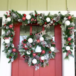 Christmas Greenery Village Lighting Company 30 In. Pre-Lit LED Frosted Wonderland Wreath -Christmas Lights Sales village lighting company christmas wreaths v 20715 4f 1000