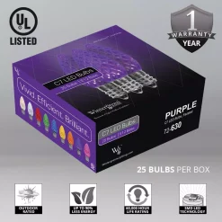 Christmas Lights Wintergreen Lighting OptiCore C7 LED Purple Faceted Replacement Light Bulbs (25-Pack) -Christmas Lights Sales wintergreen lighting christmas light bulbs 72631 c3 1000