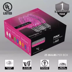Christmas Lights Wintergreen Lighting OptiCore C7 LED Pink Faceted Christmas Light Bulbs (25-Pack) -Christmas Lights Sales wintergreen lighting christmas light bulbs 72634 c3 1000