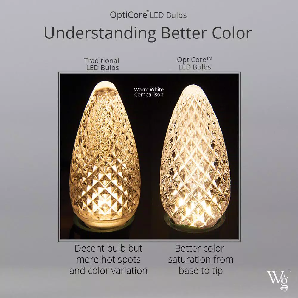 Christmas Lights Wintergreen Lighting OptiCore C9 LED Blue Faceted Christmas Light Bulbs (25-Pack) 8 Christmas Lights Wintergreen Lighting OptiCore C9 LED Blue Faceted Christmas Light Bulbs (25-Pack) - Image 6