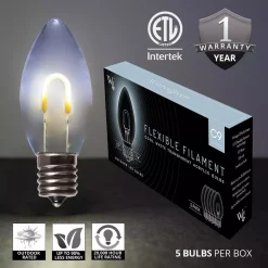 Christmas Lights Wintergreen Lighting FlexFilament C9 LED Shatterproof Cool White Vintage Edison Christmas Light Bulbs (5-Pack) -Christmas Lights Sales wintergreen lighting christmas light bulbs 80672 c3 1000