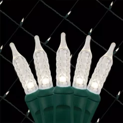 Christmas Lights Wintergreen Lighting 48 In. X 72 In. 100-Light M5 LED Cool White Net Light Set