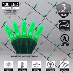 Christmas Lights Wintergreen Lighting 48 In. X 72 In. 100-Light M5 LED Green Net Light Set -Christmas Lights Sales wintergreen lighting christmas net lights 72500 4f 1000