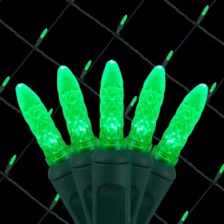Christmas Lights Wintergreen Lighting 48 In. X 72 In. 100-Light M5 LED Green Net Light Set