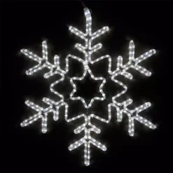 Christmas Lights Wintergreen Lighting 28 In. 296-Light LED Cool White Hanging Snowflake With Star Center
