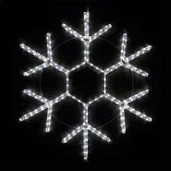 Christmas Lights Wintergreen Lighting 12 In. 63-Light LED Cool White 18 Point Hanging Snowflake Decor