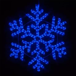 Christmas Lights Wintergreen Lighting 24 In. 314-Light LED Blue Hanging Snowflake Decor
