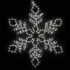 Christmas Lights Wintergreen Lighting 24 In. 236-Light LED Cool White Diamond Branch Hanging Snowflake Decor