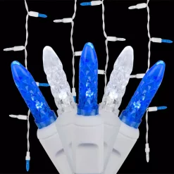 Christmas Lights Wintergreen Lighting 7 Ft. 70-Light M5 LED Blue And White Icicle Light Set