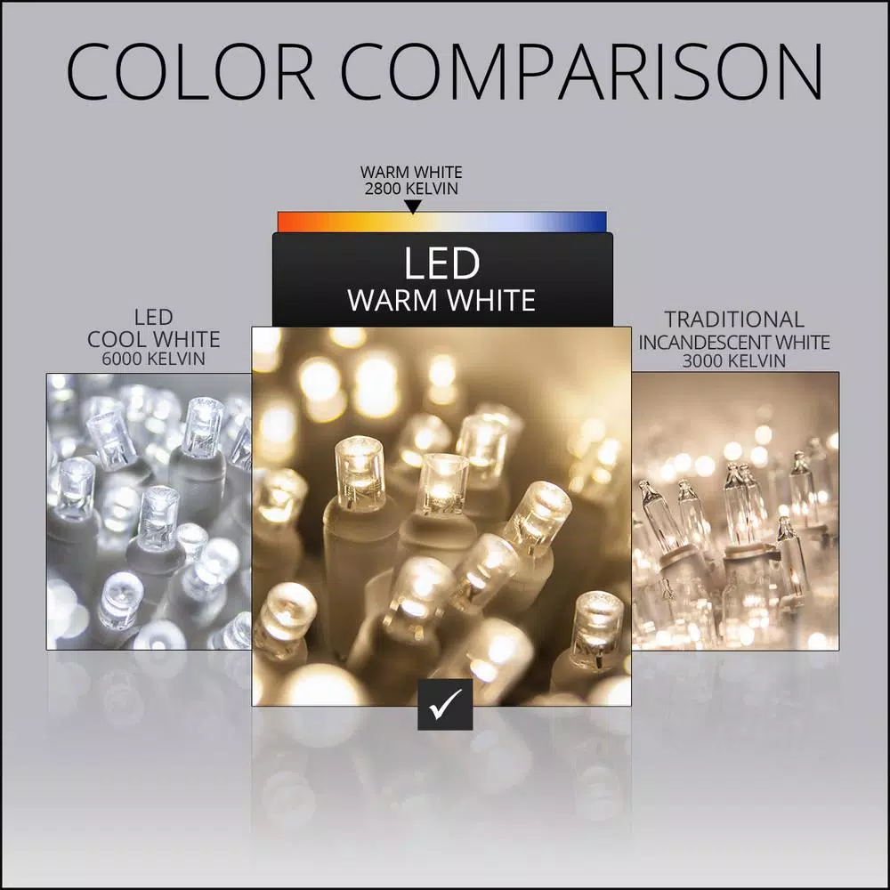 Christmas Lights Wintergreen Lighting SoftTwinkle 7 Ft. 70-Light LED Warm White Icicle Light Set 6 Christmas Lights Wintergreen Lighting SoftTwinkle 7 Ft. 70-Light LED Warm White Icicle Light Set - Image 4