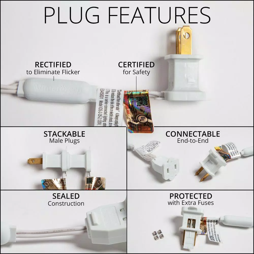 Christmas Lights Wintergreen Lighting SoftTwinkle 7 Ft. 70-Light LED Warm White Icicle Light Set 7 Christmas Lights Wintergreen Lighting SoftTwinkle 7 Ft. 70-Light LED Warm White Icicle Light Set - Image 5