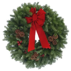 Christmas Greenery Worcester Wreath 24 In. Balsam Fir Classic Fresh Wreath : Multiple Ship Weeks Available